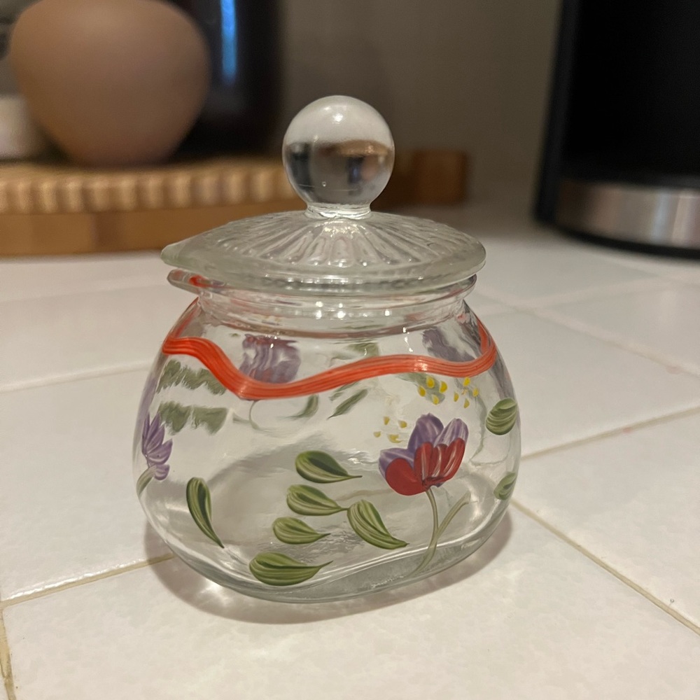 Hand Painted Creamer Pitcher with Lid